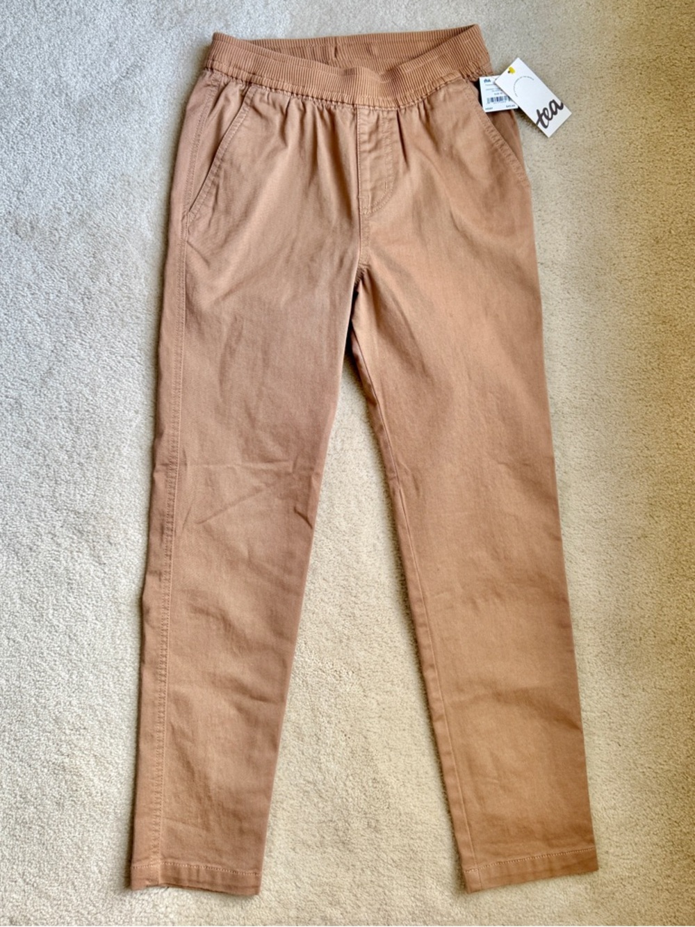 NEW Tea Collection Timeless Stretch Twill Pants Khakis Cappuccino Boys Size 10